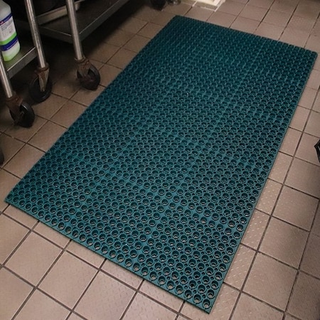 Rhino Mats Tuff Flex Drainage Mat, Rubber, Drainage Holes, 3 ft W x 5 ft L, Green TF-3660G
